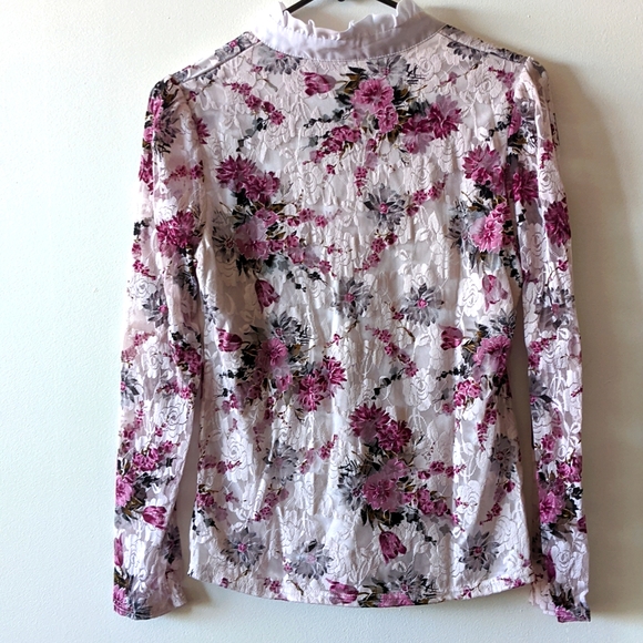 Small, White/Pinkish, sheer shirt - Picture 2 of 2